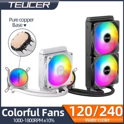 Teucer 120/240mm CPU Water Cooler Liquid Cooling Heatsink RGB Colorful Radiator For X99 LGA 2011 V3 1700 1200 115X AMD AM4 AM5