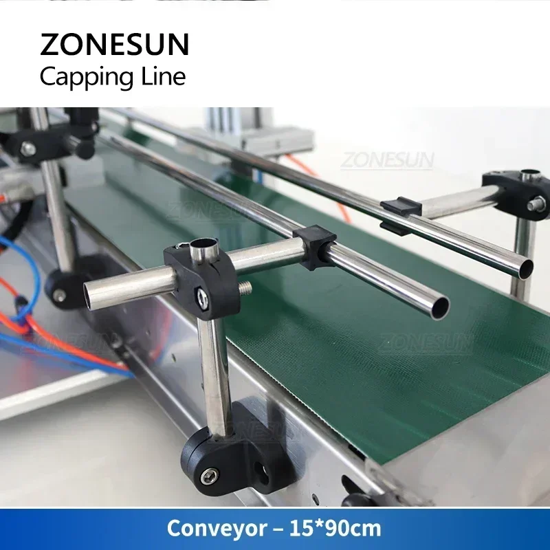 ZONESUN Bottle Capping Machine Srew Top Juice Liquid Spray Cap Twist Glass Dropper Lid Conveyer Line ZS-XG6100C - view 6