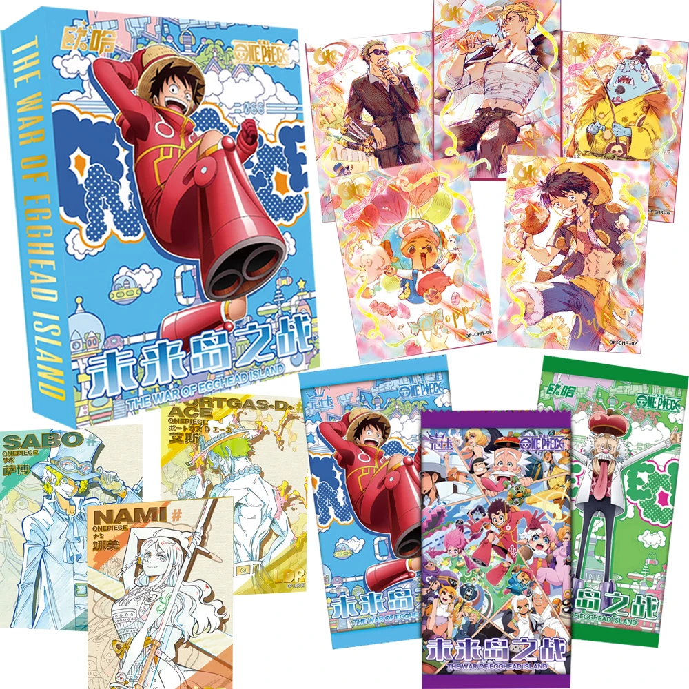 

One Piece Collection Cards Egghead Island War Series Anime Charm Girls Nami Boa·Hancock Robin Character Portrait Cards Kid Gift