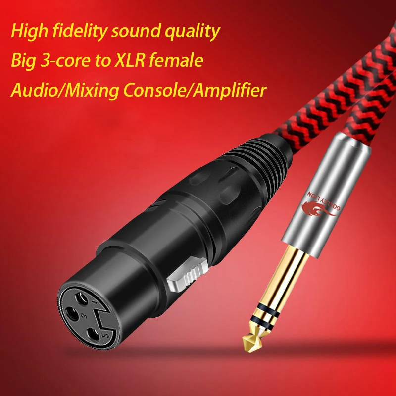 1/4'' TRS Stereo 6.35mm to 3-Pin XLR Female Shielded Audio Cable for Mixer Console Amplifier Speaker Studio Balanced Cords