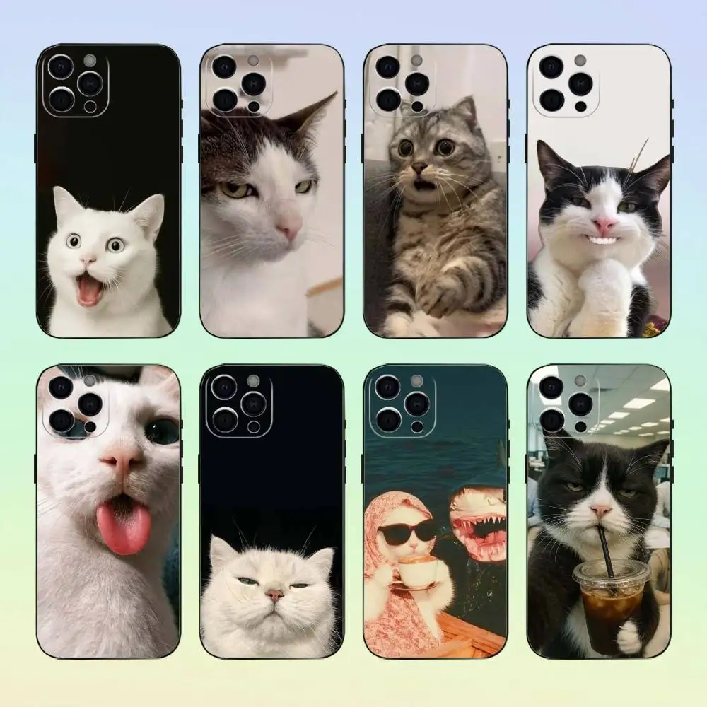 

Funny and amusing cats Phone Case For iPhone17,16,15,14,13,12,11 Plus,Pro Max Soft Black Cover