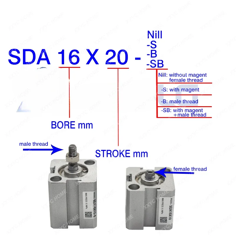 SDA63x25 AIRTAC Type air pneumatic cylinder SDA63X5 SDA63X10 SDA63X15-B SDAS63X20 SDA63X30S SDA63X40B SDA63X50SB SDA63X75S