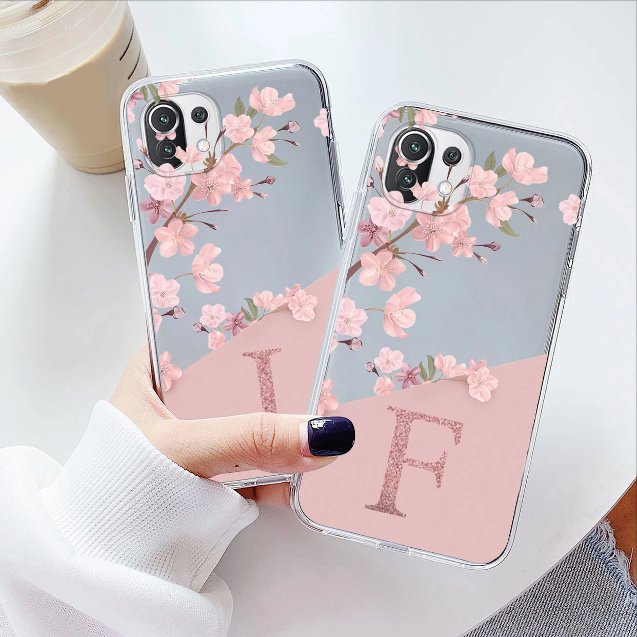Flowers Letter Case For Xiaomi Mi 11 Lite Mi11 Lite NE Clear tpu Silicone Covers For Xiaomi 15T 14T 13T 12T 11T 10T Pro Alphabet