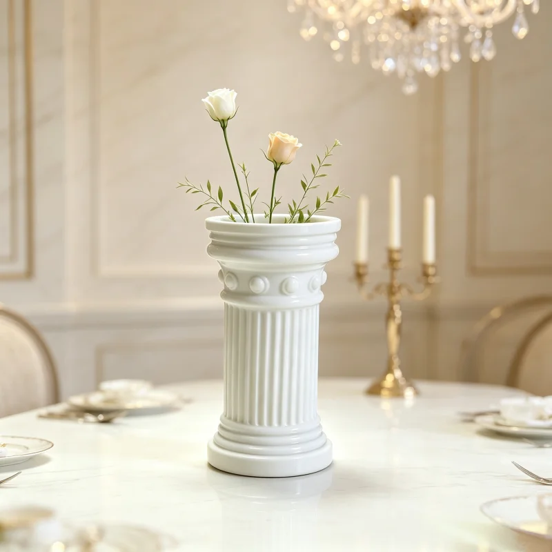 Home Bathroom Lighting Design - Romeinse kolomvormige decoratieve vaas met een