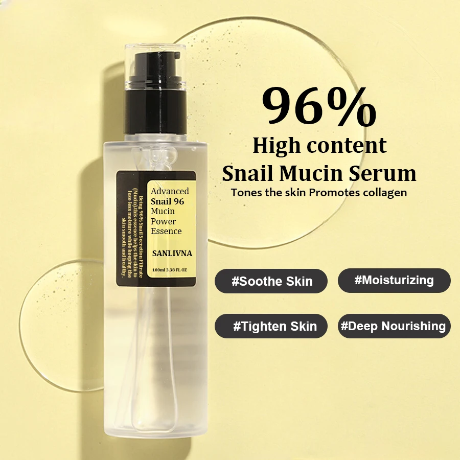 Lumaca Mucina 96% Coreano Cura Della Pelle Essenza Del Viso Dissolvenza Linee sottili Riparazione Essenza Rassodante Lumaca Del Viso Schiarente Anti-età