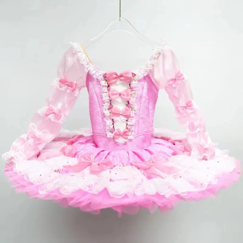 High-end customized pink Fairy Doll Variations adult and children's performance competition costumes