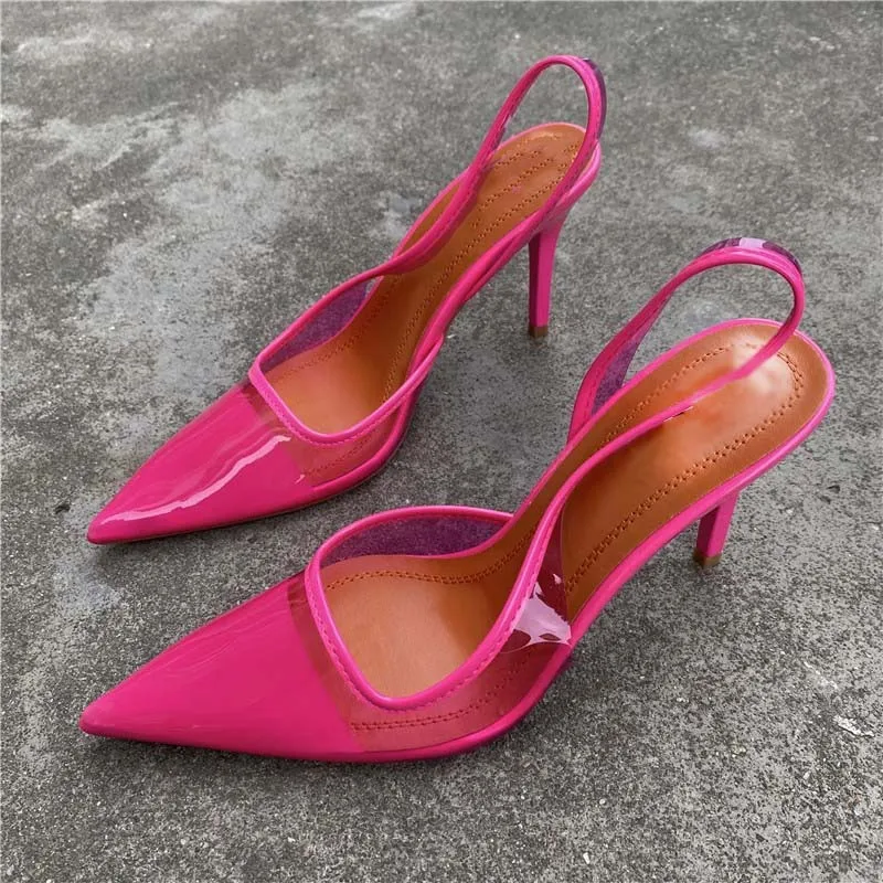 

Sandals Transparent Thin Heel Pointed High Heels Women's Fashion Women's Shoes Spring Autumn Pointy Shallow Mouth Single Shose