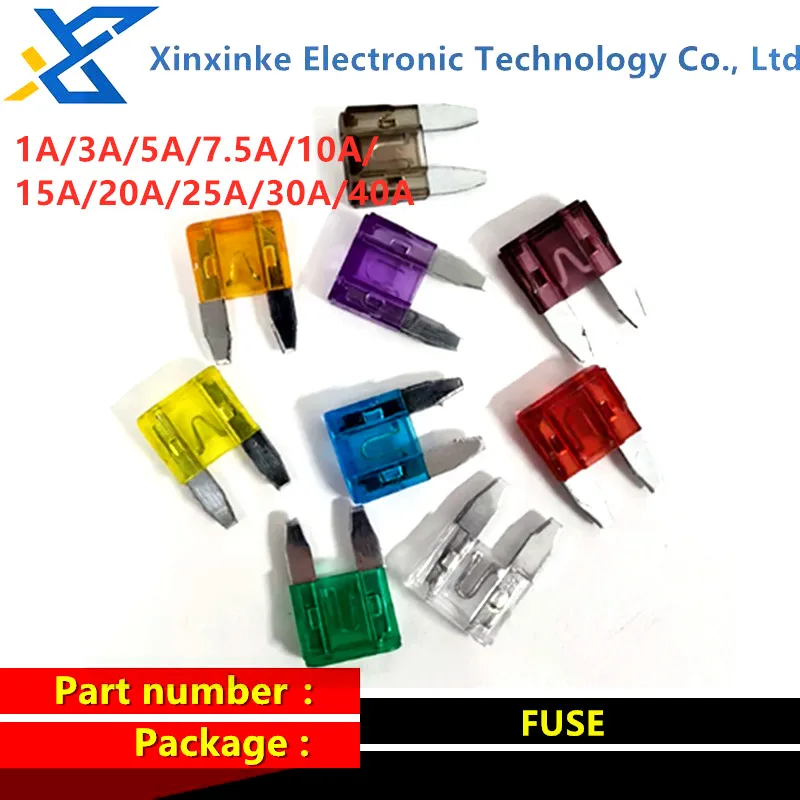 10PCS 1A 3A 5A 7.5A 10A 15A 20A 25A 30A 40A Small Car Fuse Plug Small Type Xenon Lamp Fuse Mini Fuse For Car