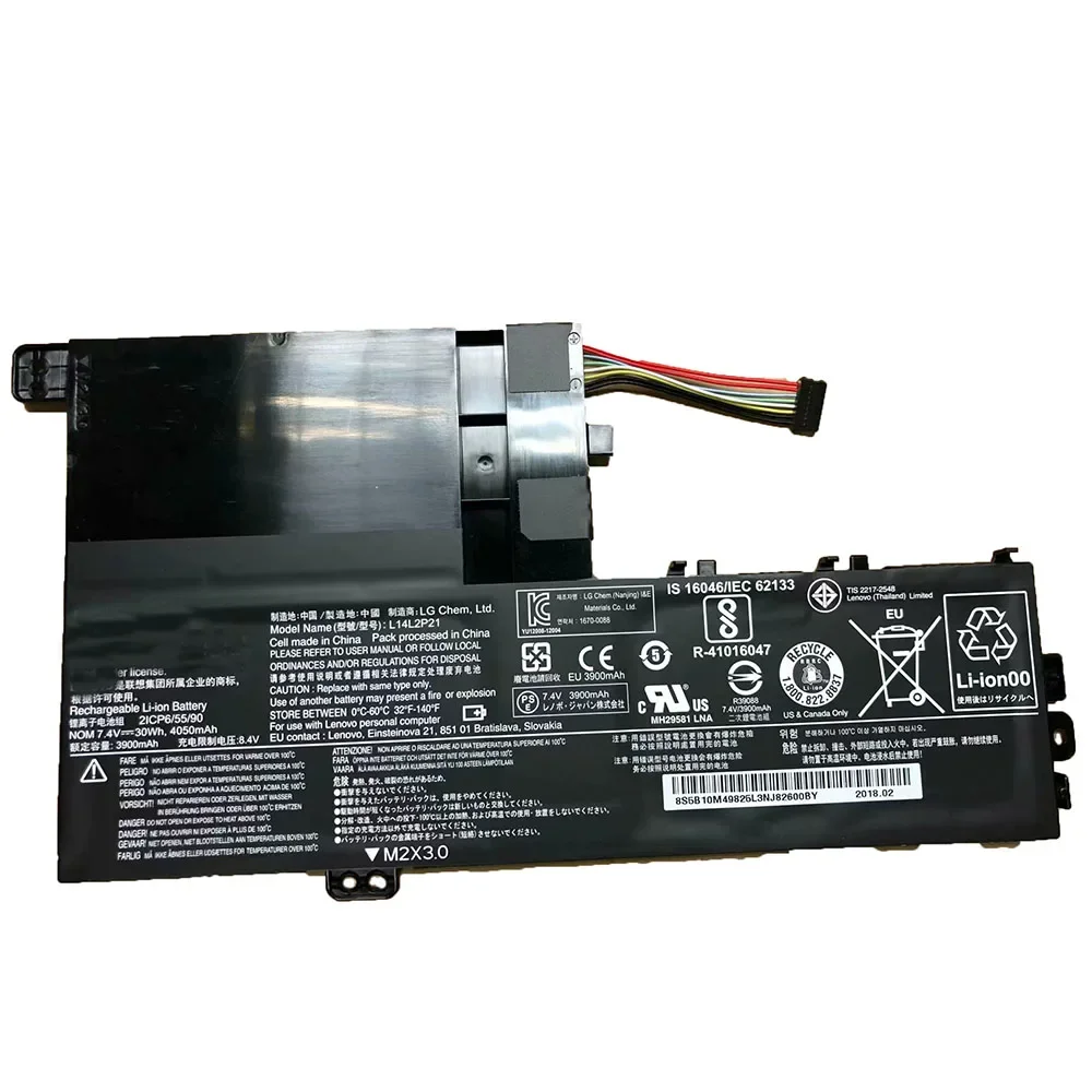Imagem -02 - Lenovo-bateria do Portátil para Ideapad 300s 310s 320s S4135 75 70am Ith L14m2p21 Ioga 500 50014ibd 7.4v 30wh Novo