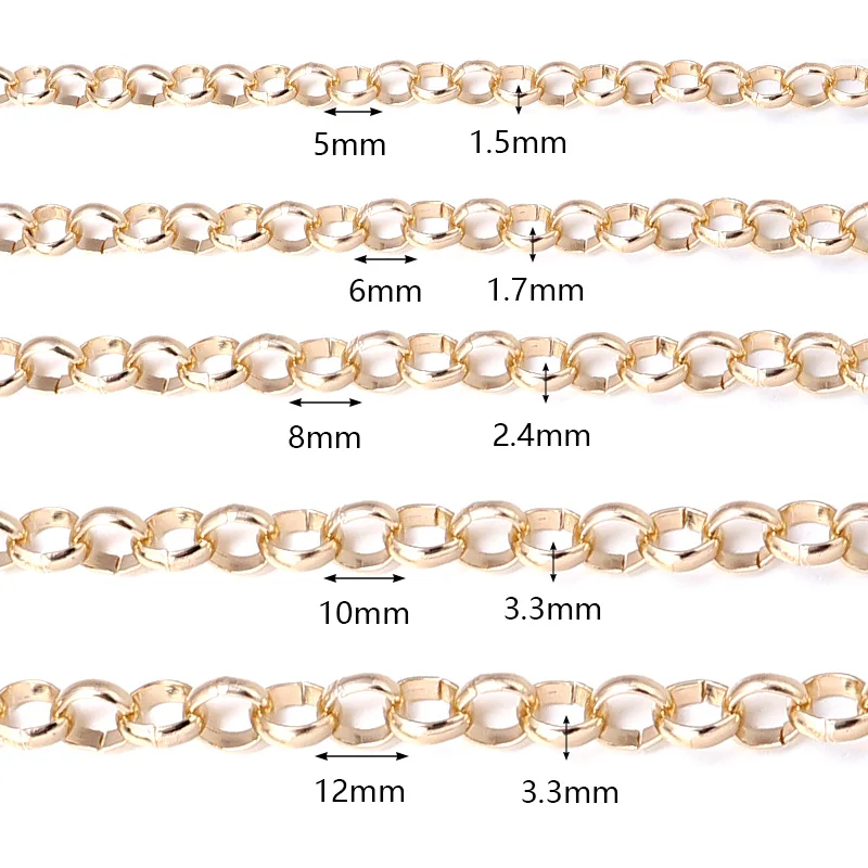 5 Yards/Rolls Aluminium Cross Chains O Shape Necklace Chains Bracelet Cable Link Bulk Chains for DIY Handmade Jewelry Making