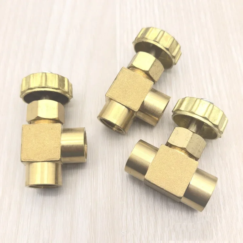 1pcs Brass Needle Valve - F1/4 & F1/8 Right-Angle Throttle for Precise Flow Control & Regulation