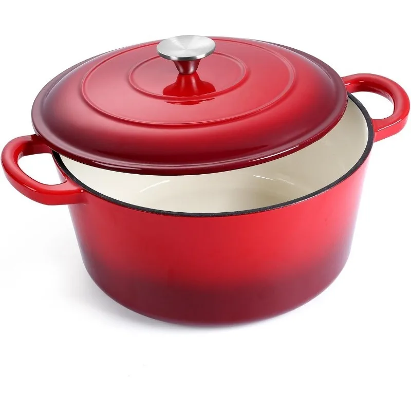 Round Dutch Oven Pot Nonstick Cookware for Braising, Stews, Roasting, Bread Baking, Cooking, Heavy Duty, Induction & Oven Safe