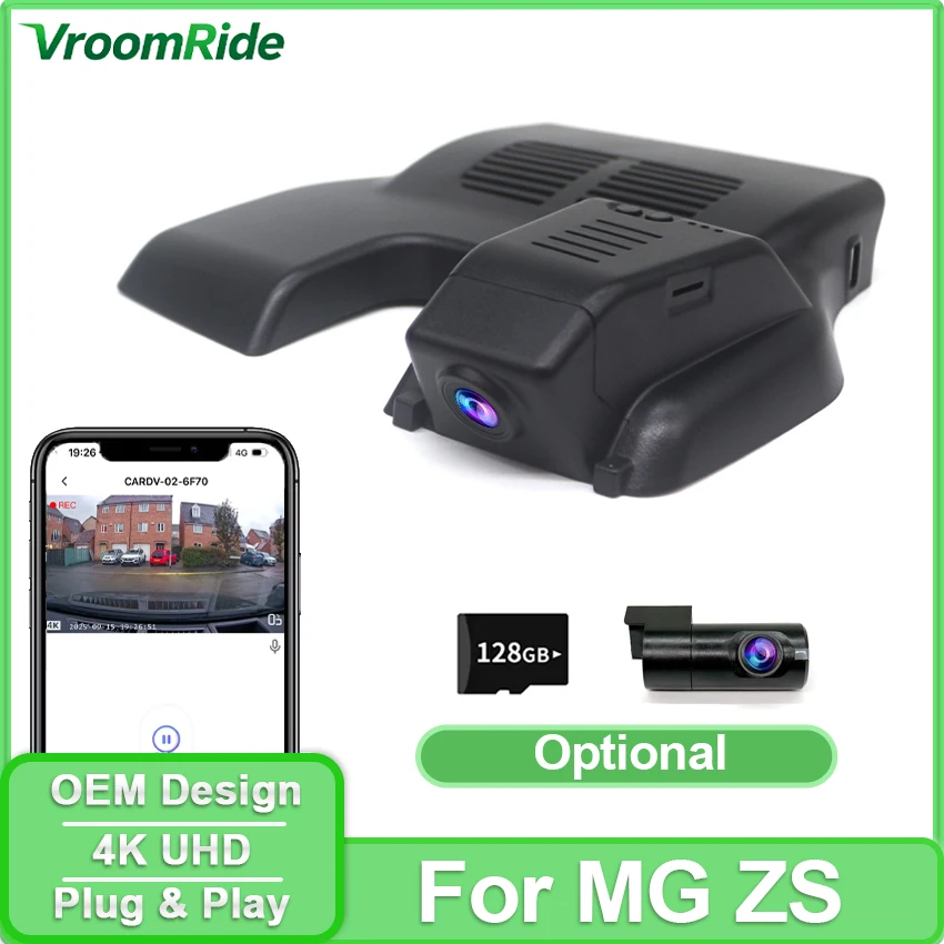 

Видеорегистратор 4K 2160P для MG ZS ZX EZS ZST VS Astor 2020-2024 с USB-портом и управлением через приложение