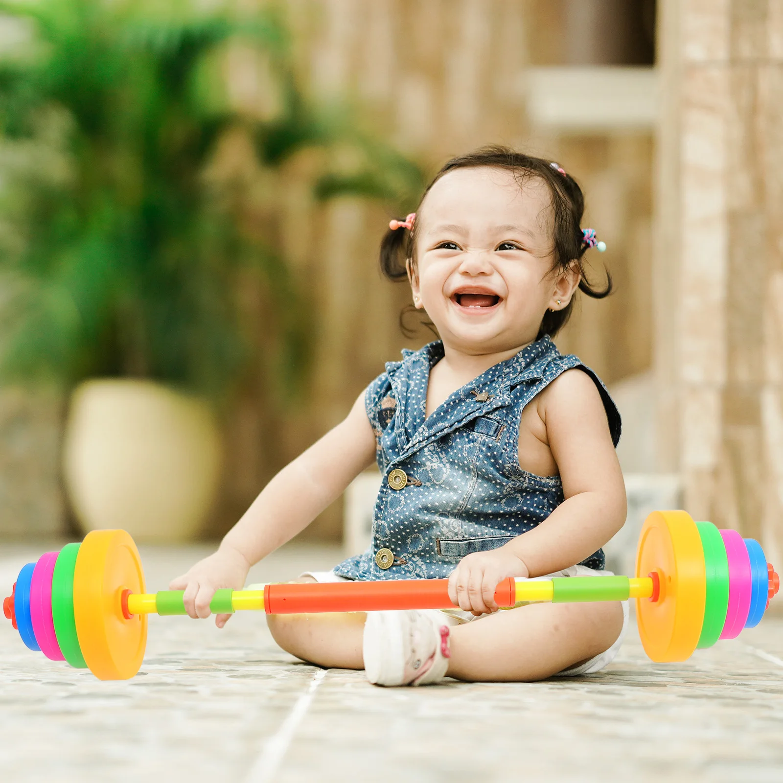 Děti činka odnímatelné kůzle barbell plastový pre-school ruka bilanční rok hračka outdoorové sportovní pláž plaything hraček dítě tvoření