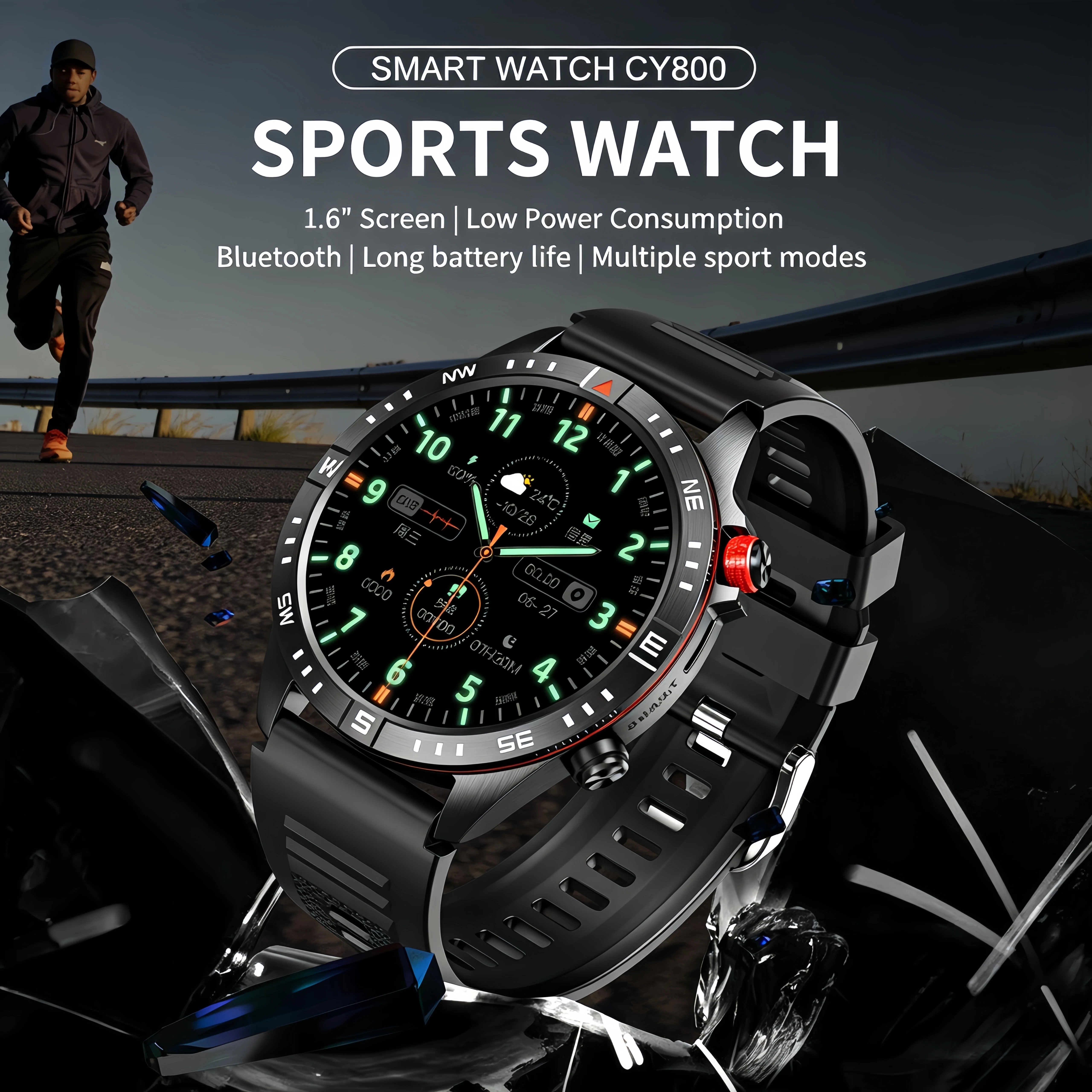 

New Smart Watch 1.6" HD Screen BT Calling Music Voice Assistant Health Monitoring Outdoor Sports Fitness Men Women Smartwatch