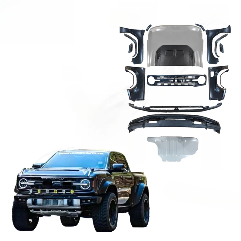 High Quality Modified Bumper Body Kit Facelift Upgrade Convert to Bronco Raptor Style Exterior Accessories for Ford Ranger T6 T7