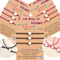2023 New Back to School Season Bracelet Versatile Copper Bright Face Little Love Mother Daughter Parent Card Bracelet Gift