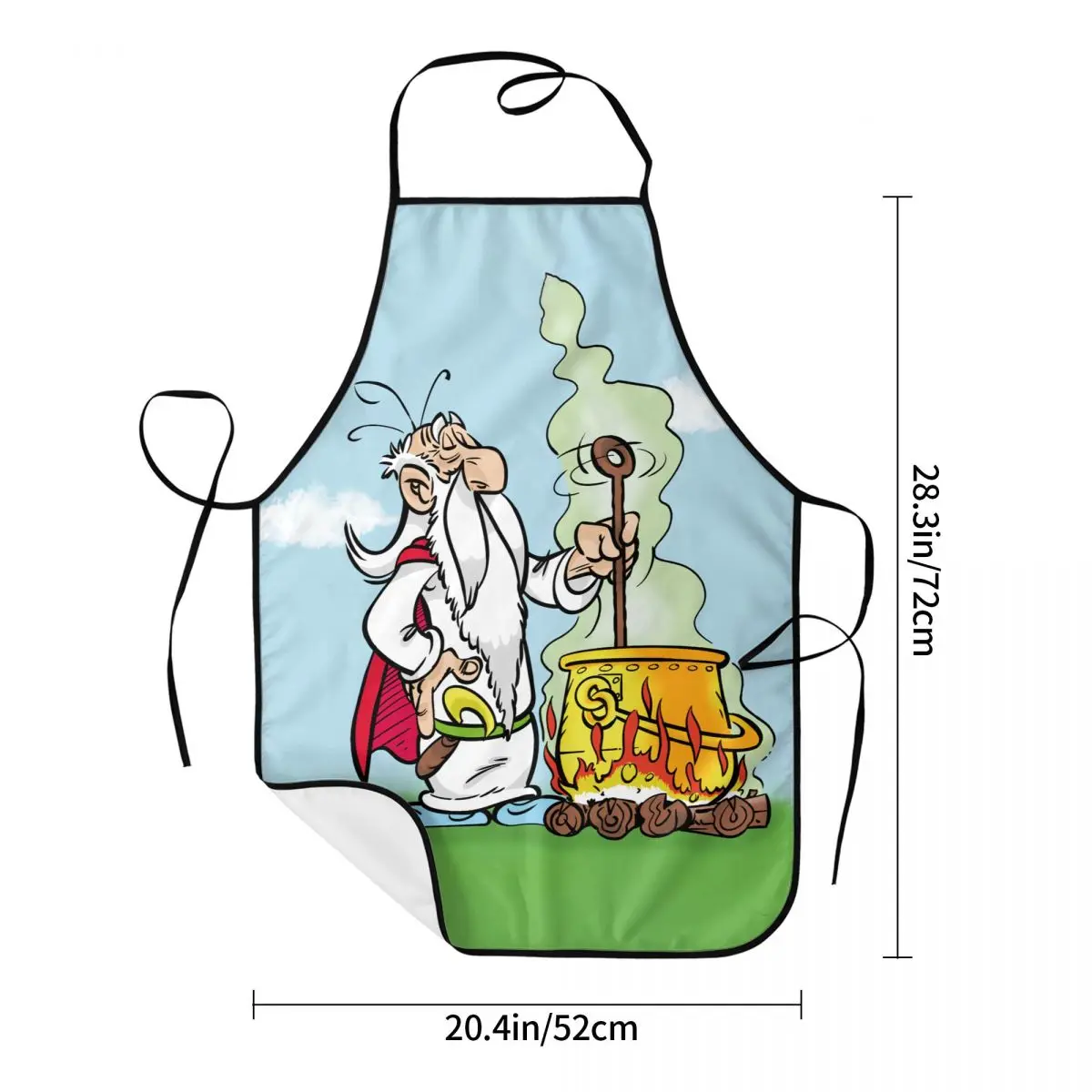 Custom Bib Getafix Cooking Magic Potion Aprons Men Women Adult Chef Kitchen Cooking Comics Asterix Tablier Cuisine Painting