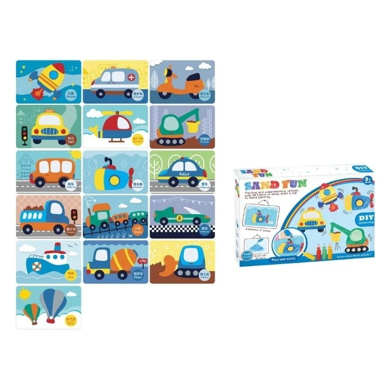 Zestawy kolorowych piasków dla dzieci Ręcznie robione piaski Zestaw do rysowania prezentów urodzinowych Kolorowe piaski