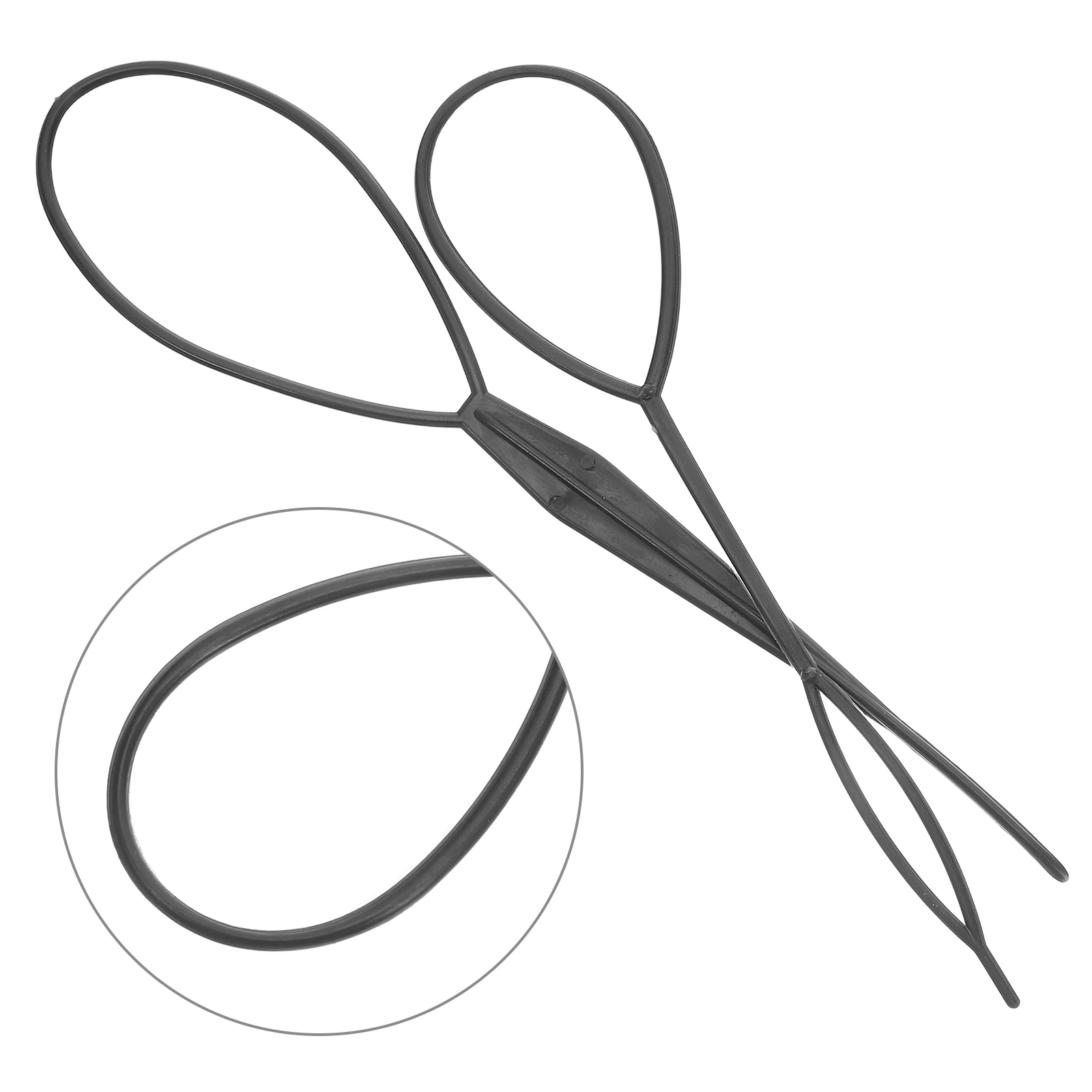 

2 pcs Black Plastic Crochet Braids Needle Ponytail Pigtails Updo Styling Maker Diy Hairdressing Tool Odorless Hair Accessories