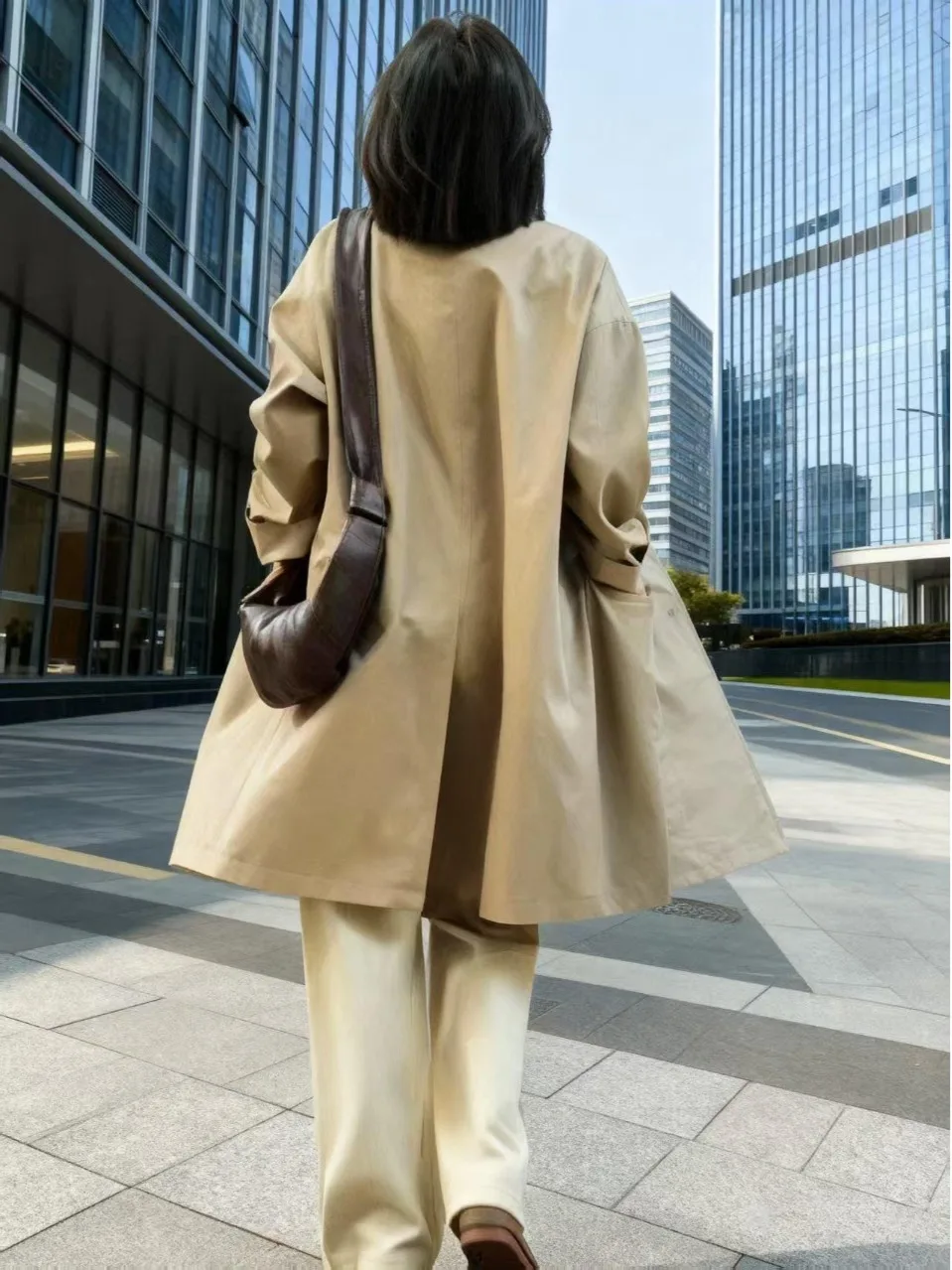 Jaet – manteau d'extérieur polyvalent pour femmes, couleur kaki, ample, décontracté, saison printemps-automne 2025, amincissant, moyen et Long