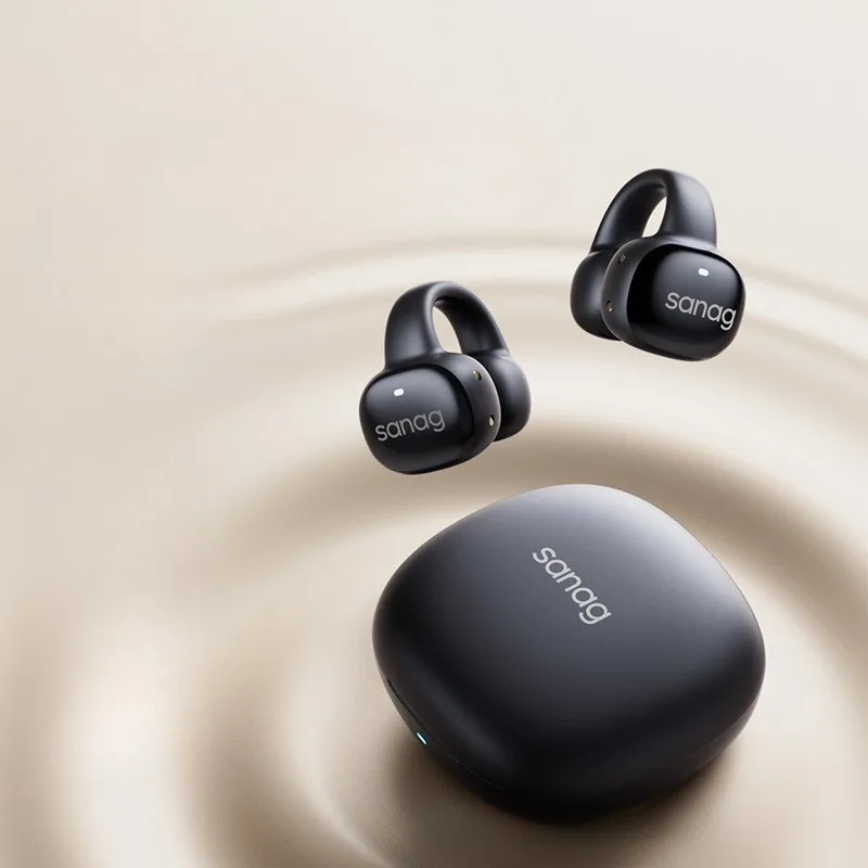 

Ear clip bluetooth headset wireless air bone conduction open not in the ear