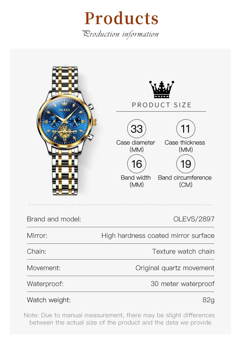 OLEVS Original Quartz Watch for Women Stainless Steel Waterproof Luminous Chronograph Luxury Top Brand Elegant Ladies Wristwatch