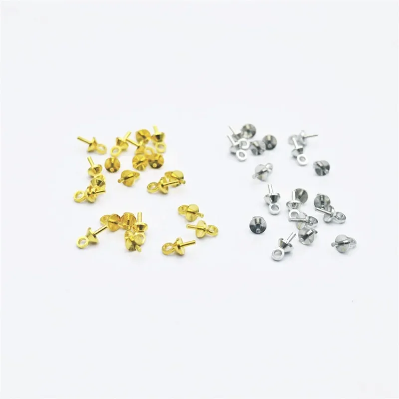 50 Pièces Épingles à œil dorées, Embouts de perles, Supports de pendentifs, Composants de connexion pour la création de bijoux DIY