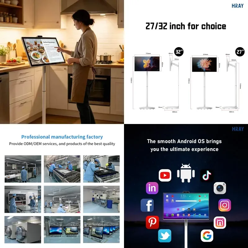 for HRAY 27 Inch 16 9 Smart Companion TV 16 7M Colors 60Hz Refresh Rate for Indoor Leisure Use OEM ODM Bulk Supply