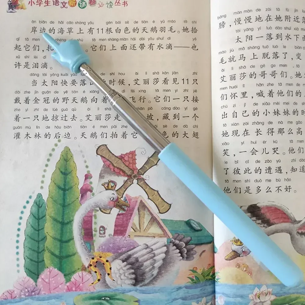 소모품 손가락 디자인 교육 도구 텔레스코픽 막대 화이트보드 포인터 손가락 독서 스틱 휴대용 발표자 교육 스틱