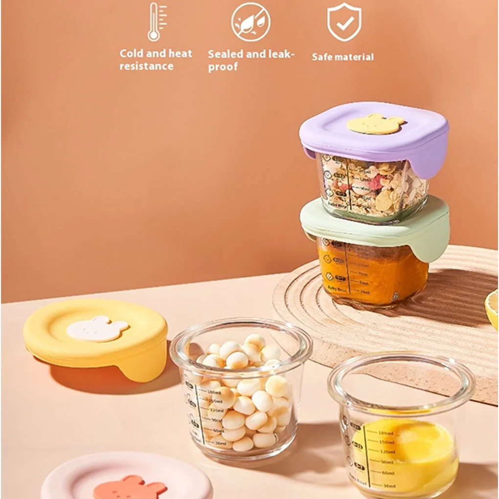 

Mini Glass Bowl with Silicone Lid Leakproof Food Snack Conatiner Freezer Microwave Dishwasher Safe Meal Prep Pudding Bowls