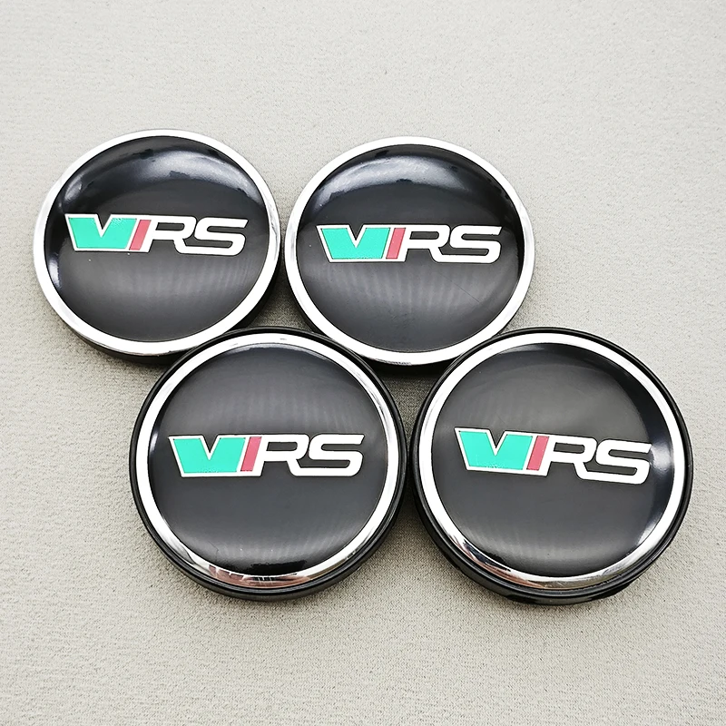 【セール中】4個入り 56mm 60mm 車輪センターハブキャップ リムカバー VRSロゴエンブレムステッカー スコダ オクタビア ファビア カミック カポック コディアック ラピッド スカラ用