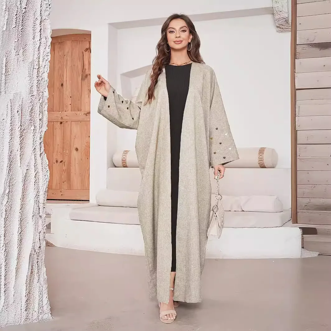 

Вышитый мусульманский кардиган-халат, вышитое платье, женская одежда, коктейльное платье, женское летнее платье 2026, халат, платье для вечеринок