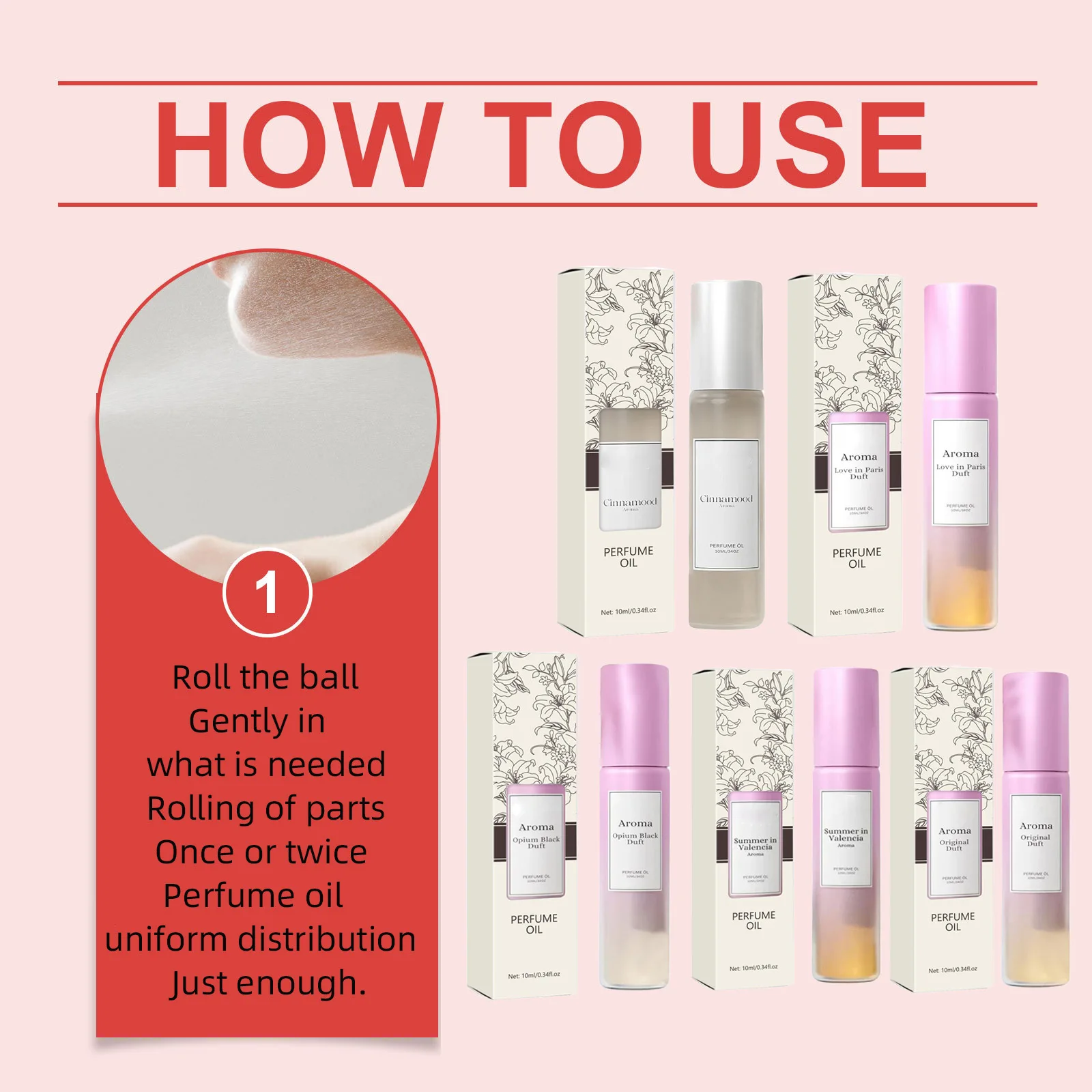 Aceite de perfume roll-on portátil: extracto natural, aroma afrutado |   Fragancia fresca duradera para citas de amantes y uso diario