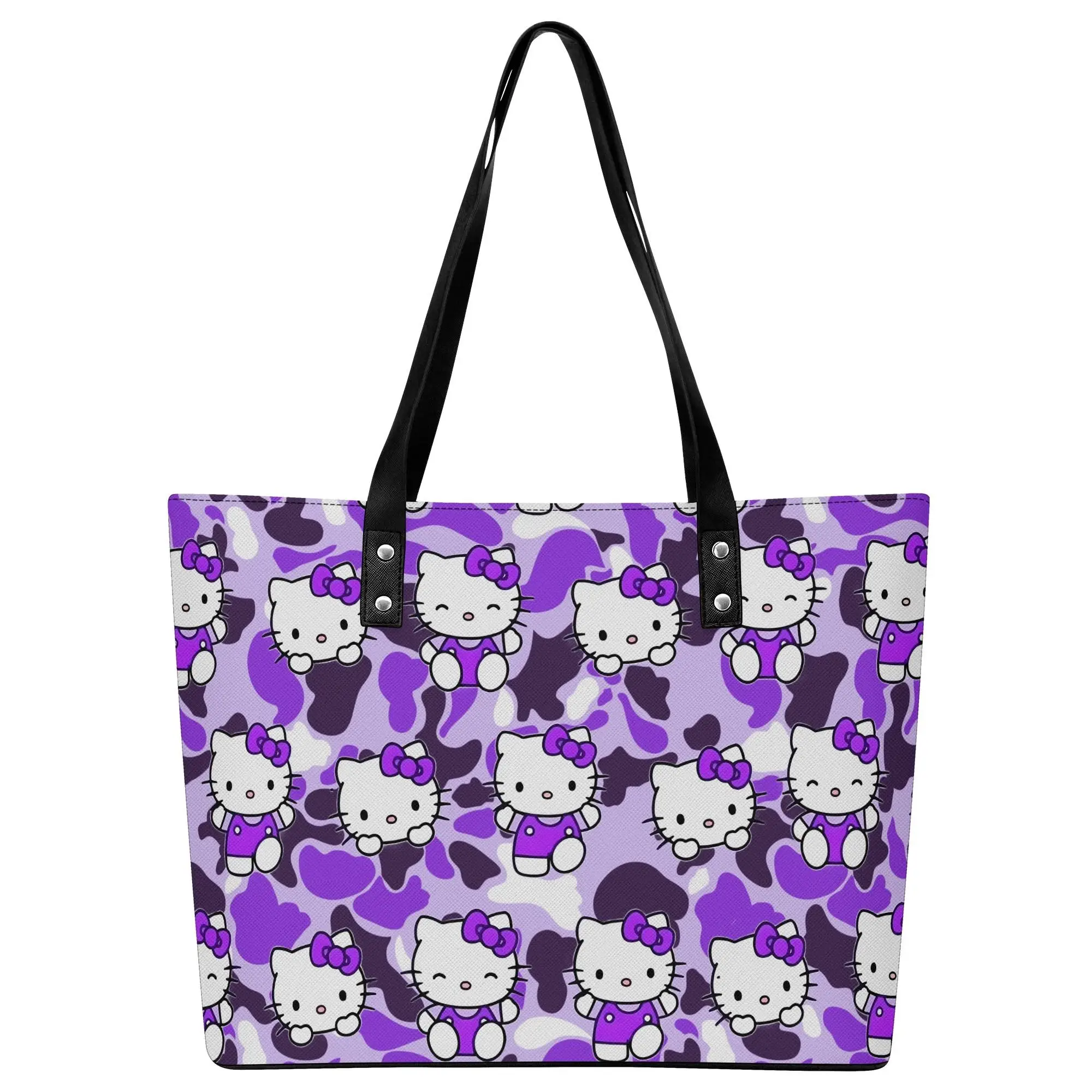 

Charming And Adorable Hello Kitty Large Capacity Handbag Custom Cloud Camos Camo Camouflage Shoulder Bag Leather