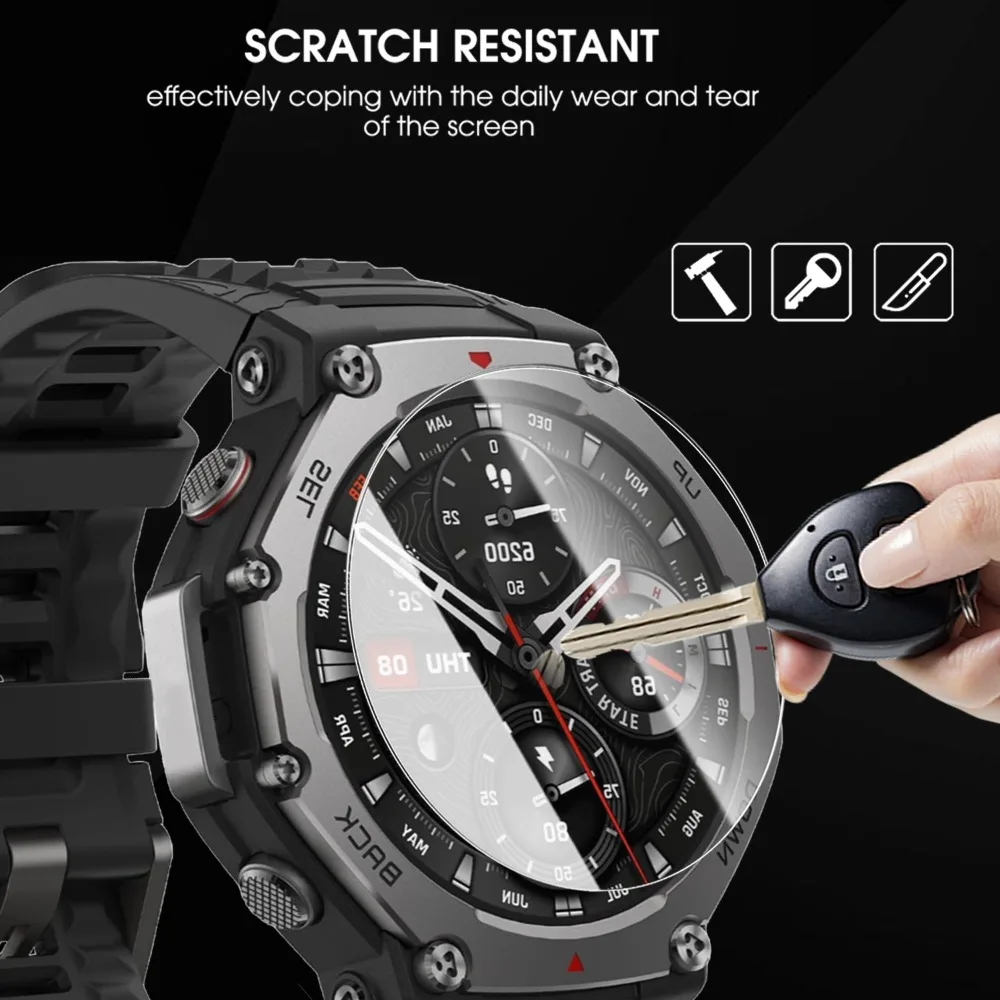 1-5 шт. для Amazfit T-Rex 3 Pro закаленное стекло, легко устанавливается, защитная пленка для экрана, защитная пленка от царапин, HD прозрачные пленки для часов