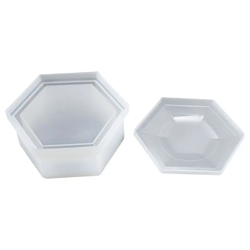 DIY Hexagon Storage Box Mold Crystal Epoxy High Mirror Handmade Plum-shaped Silicone Mould Making Craft Molds Tools