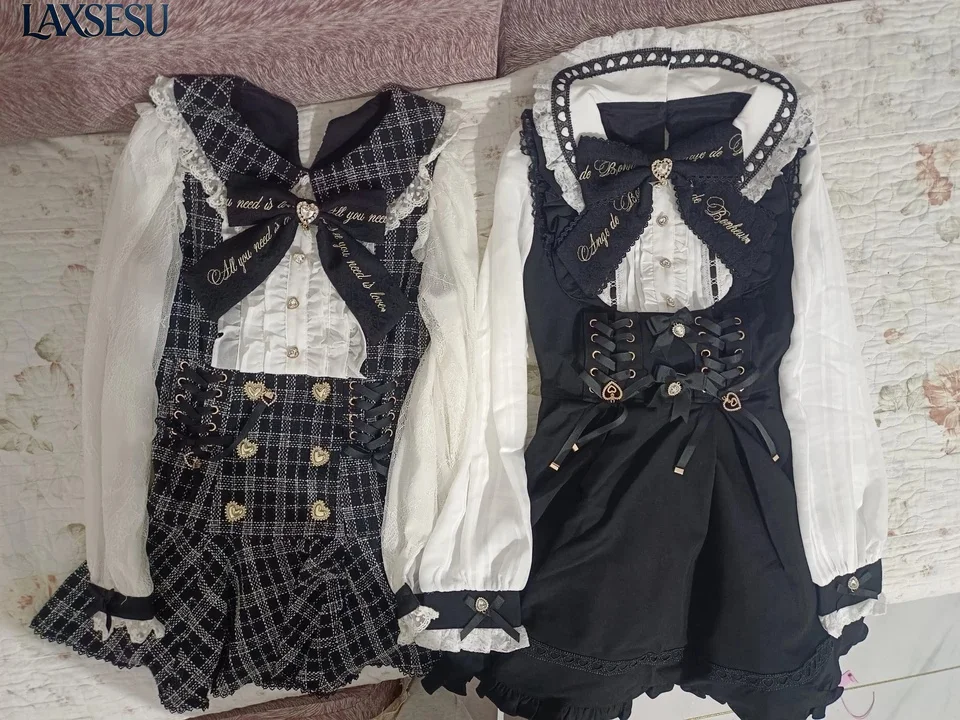 Vestido Liz para Mujer, Estilo Japonés, Producción en Masa, Nuevo, Dulce y Lindo, Estilo Lolita, con Encaje, Cuello Marinero, Vestidos de Manga Larga para Chicas