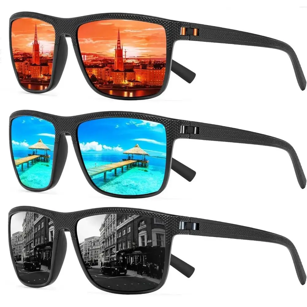 Square Polarized Sunglasses for Women Men Outdoor Fishing Sun Glasses Anti-glare Fashion Mirror Shades Female UV400