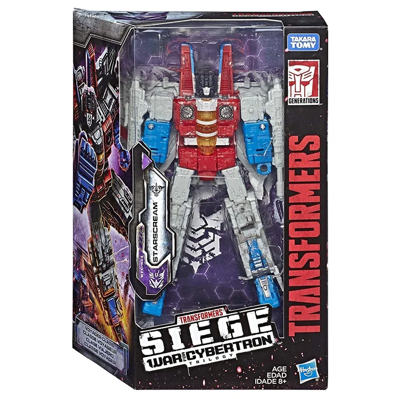 Hasbro Transformers Siege WFC-S24 Starscream 18Cm Voyager Class Anime Original Action Figure Model Toy Birthday Gift Collection