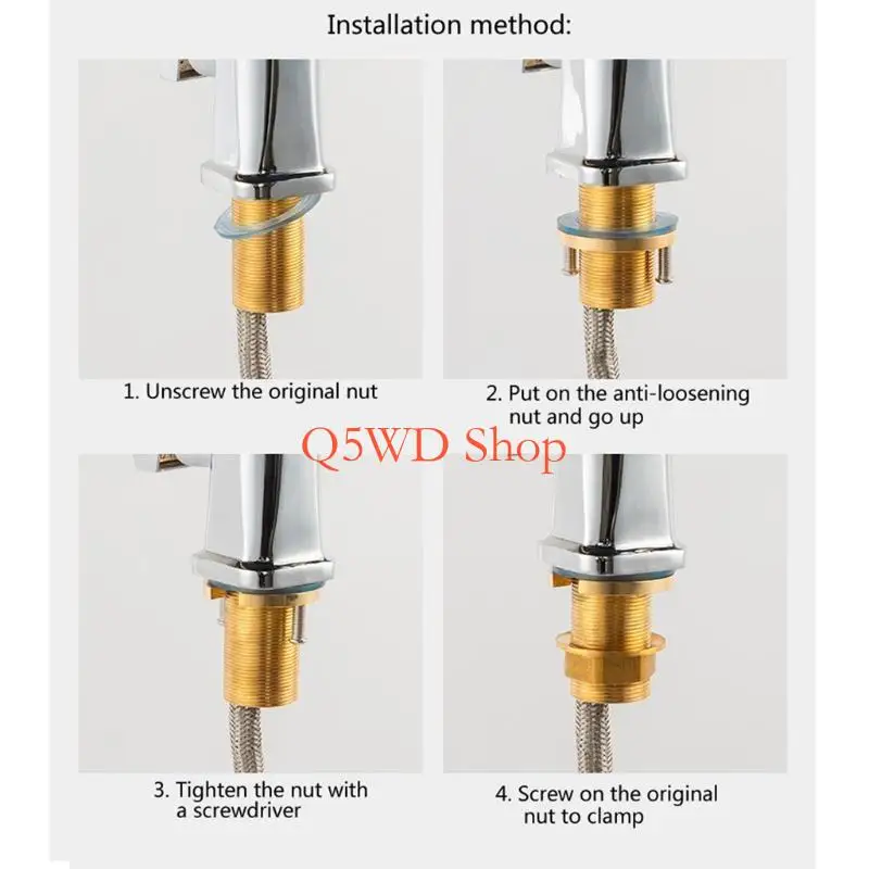 Q5WD 32mm/1.26'' C-Type Faucet Anti-loosing Nut Copper/Stainless Steel Tap Fixing Fitting Faucet Accessories Sturdy