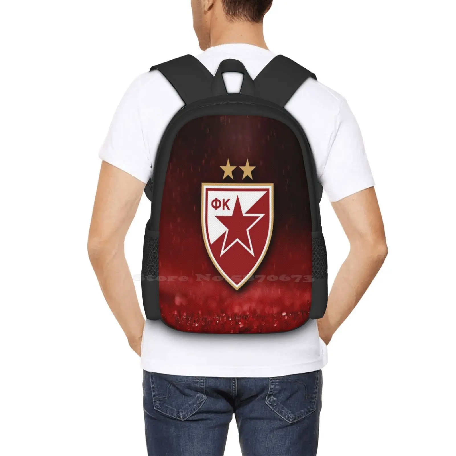 Crvena Zvezda Beograd Backpack For Student School Laptop Travel Bag Crvena Zvezda Beograd Srbija Delije Sever Cz Beograd Red