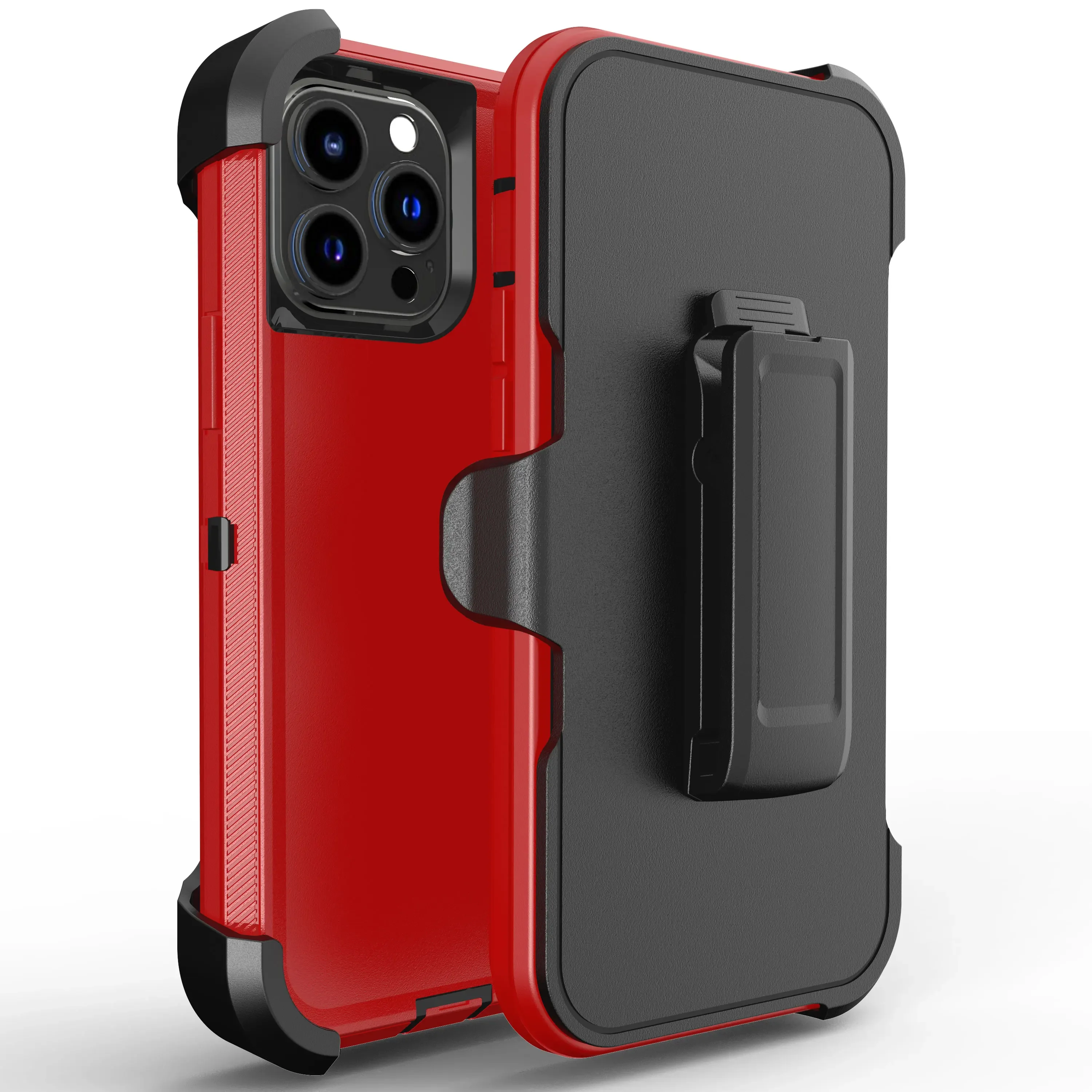 3-in-1 Robuste Panzer-Schutzhülle Stoßfest für iPhone 17 16 Air 14 13 12 11 15 Pro MAX SE 6 7 8 PLUS mit Gürtelclip und Box-Cover – Detail 9