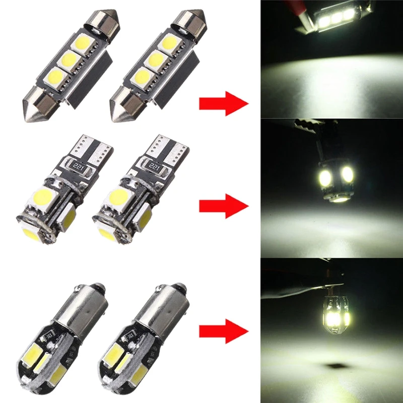 40Pcs Car LED Bulbs Interior Kit Dome Trunk Door Plate Error Free Interior Lamp For BMW 5 Series E39 M5 Map 1997-2003