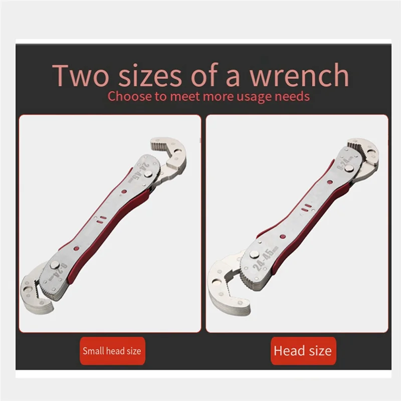 

AT29-Universal Wrench Universal Multifunctional Wrench Quick Tube Pliers Dual-Purpose Open-Ended Adjustable Wrench Reusable Dura