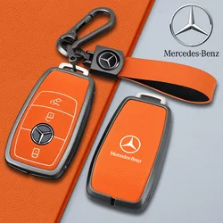 Skórzane etui na kluczyk samochodowy ze stopu cynku do Mercedes Benz A C E S G Class GLC CLE CLA W177 W205 W213 W222 X167 AMG Akcesoria