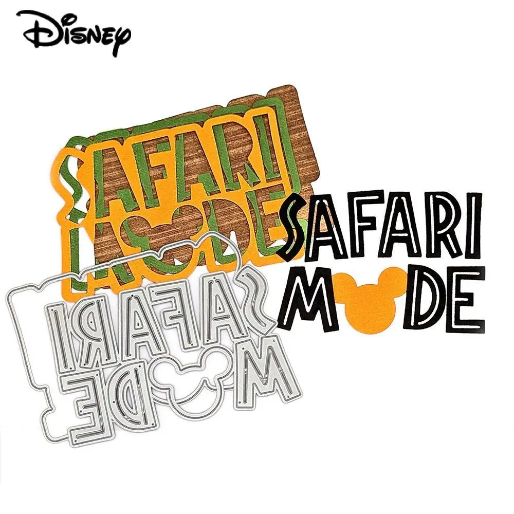 Disney Mickey SAFARI MODE Word Metal Cutting Dies Diecut for DIY Scrapbooking Paper Cards Making Decorative Craft Dies New 2023