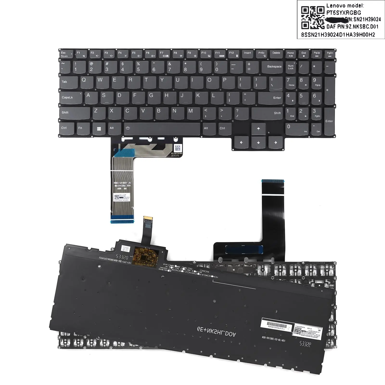 

US Laptop Keyboard for Lenovo Legion Slim 5 16IRH8 16APH8 16AHP9 16AHP9 Gray with RGB Backlit