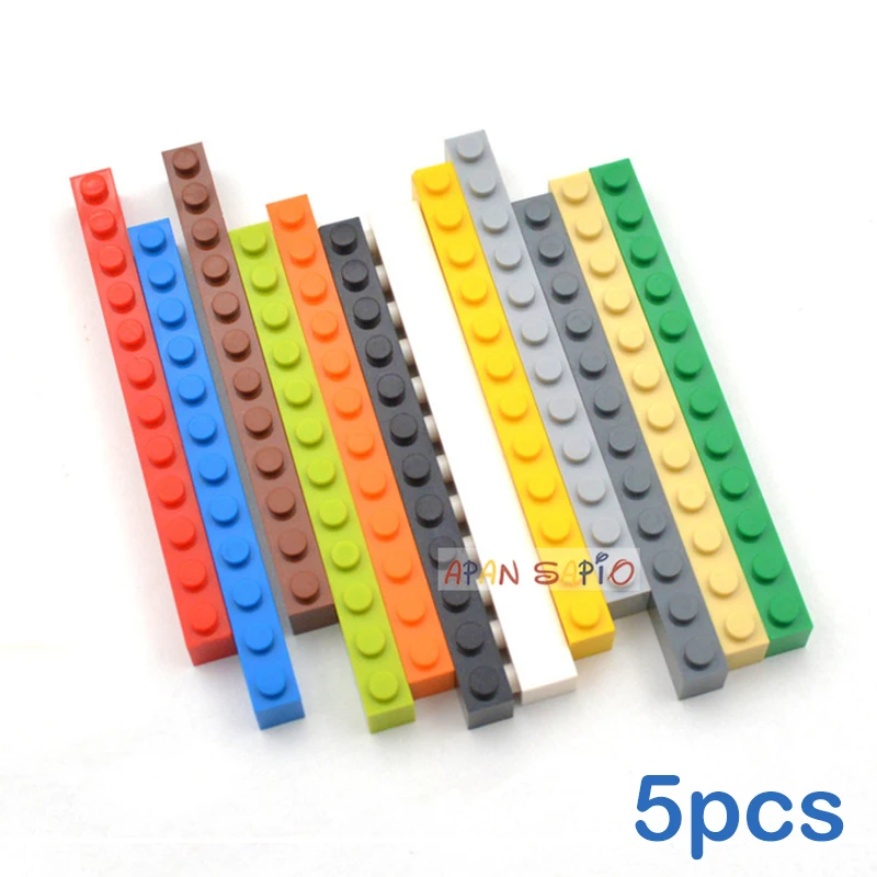 5PCS DIY Building Blocks 1x12 Dots Thick Figures Bricks Educational Creative Toys for Children Size Compatible With Brands