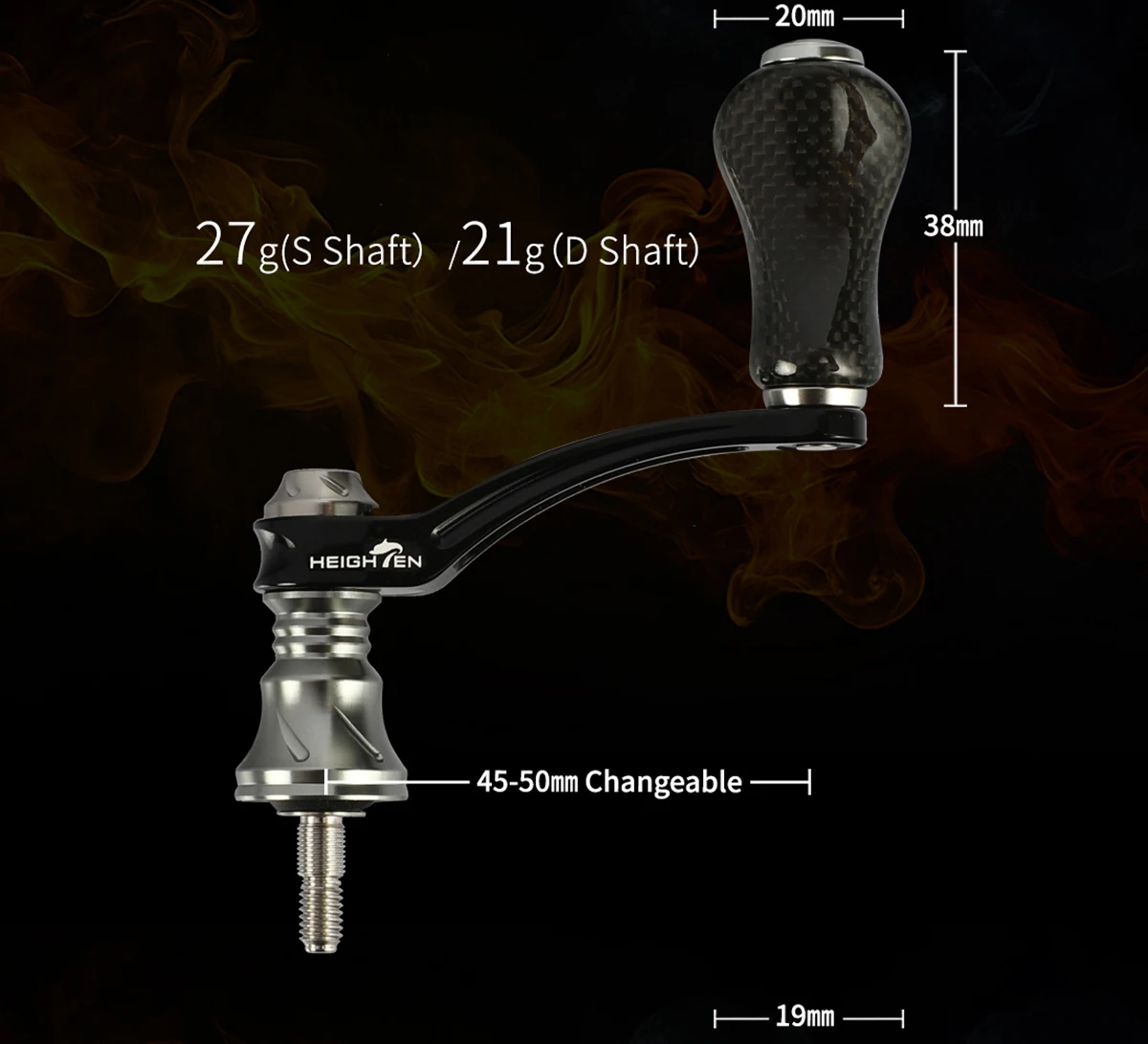 HEIGHTEN Spinnrolle mit Einzelgriff und Einstellbarem Spindelabstand von 40mm bis 50mm und 20mm Carbon-Knöpfen für Luya-Angeln – Detail 16